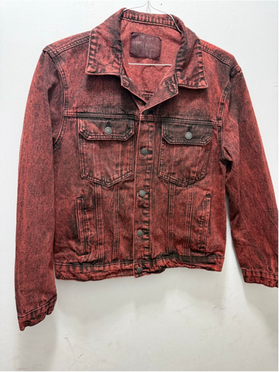 SMOKEFISH Jackets & Blazers - Women's SMOKEFISH Red Black Acid Wash Jean Jacket M